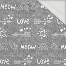 ŠIPKY / love (KOČIČÍ SVĚT) / ACID WASH šedý  - Organická Teplákovina