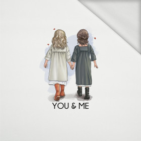 YOU & ME / girls - panel (60cm x 50cm) teplákovina