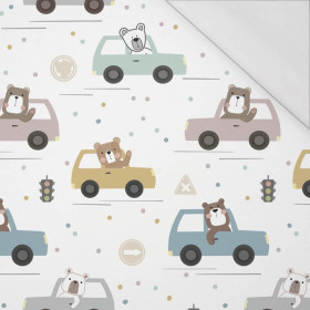 BAREVNÁ AUTÍČKA / semafor (MĚSTSKÉ MEDVÍDCI) - organický úplet single jersey s elastanem