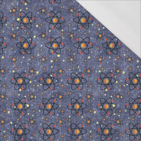 VESMÍRNÉ ATOMY (CESTA DO VESMÍRU) / ACID WASH TMAVOMODRý - organický úplet single jersey s elastanem 