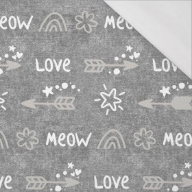 ŠIPKY / love (KOČIČÍ SVĚT) / ACID WASH šedý  - organický úplet single jersey s elastanem 