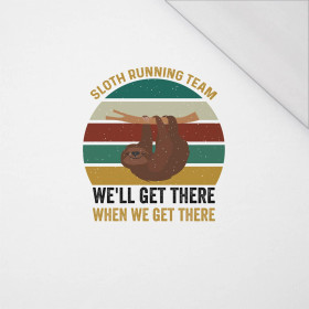 SLOTH RUNNING TEAM / bílá - panel (60cm x 50cm) SINGLE JERSEY