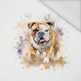 WATERCOLOR BULLDOG - Panel (75cm x 80cm) Voděodolná tkanina Oxford