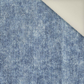 PRZECIERANY JEANS (niebieski)- Potahový velur 