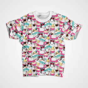 SUMMER CATS vz. 1 - organický úplet single jersey s elastanem