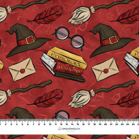 KOUZELNÝ MIX VZ. 1 (KOUZELNÁ ŠKOLA) / červená - organický úplet single jersey s elastanem 