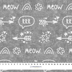 ŠIPKY / rrr (KOČIČÍ SVĚT) / ACID WASH šedý  - organický úplet single jersey s elastanem 