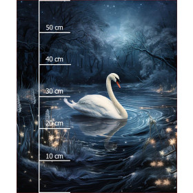 GOTHIC SWAN - panel (60cm x 50cm) teplákovina počesaná s elastanem ITY