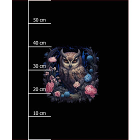 GOTHIC OWL - panel (60cm x 50cm) teplákovina počesaná s elastanem ITY