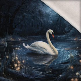 GOTHIC SWAN - panel (60cm x 50cm) teplákovina počesaná s elastanem ITY
