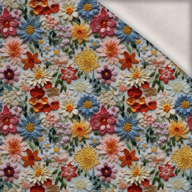 FLOWERS 3D VZ. 15 - teplákovina počesaná s elastanem ITY