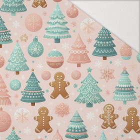 Pastel Christmas wz. 1 - Hydrofobní česaná teplákovina