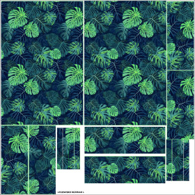 ZVÍŘECÍ POSTEL - MONSTERA 2.0 / navy - sada siti