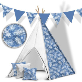 BÍLÁ PÍRKA (CLASSIC BLUE) - tkanina HOME DECOR PREMIUM