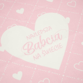 POLŠTÁŘOVÝ PANEL - Najlepsza Babcia na Świecie/ srdička a kosočtverce- HOME DECOR PREMIUM