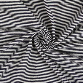 PRUHY TMAVĚ MODRÁ / BÍLÁ 0,2 cm x 0,2 cm - VISCOSE JERSEY