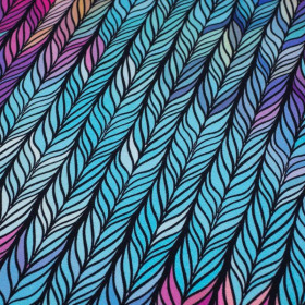 PLETENEC / duhový - organický úplet single jersey s elastanem