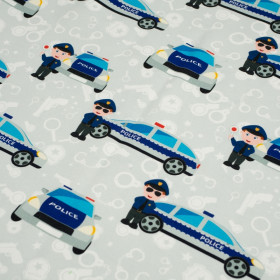 POLICJA / jasnoszary - dzianina pętelkowa 