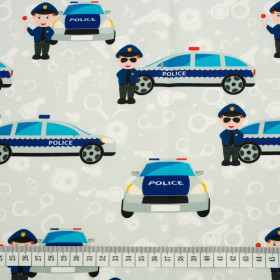 POLICJA / jasnoszary - dzianina pętelkowa 
