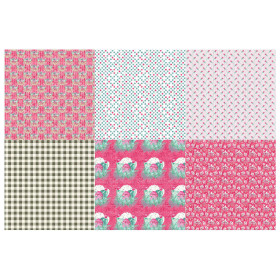 BALÍČEK PATCHWORK - 6 kusů 50x50cm - Velikonoce 2