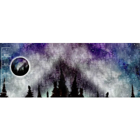 POLÁRNÍ ZÁŘE (GALAXY) - panoramic panel teplákovina (60cm x 155cm)