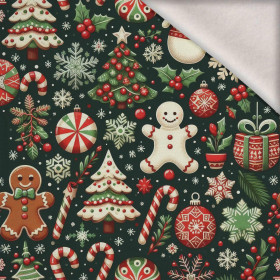 HAPPY CHRISTMAS WZ. 11 - teplákovina počesaná s elastanem ITY