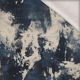 NAVY GRUNGE - teplákovina počesaná s elastanem ITY