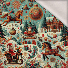 Vintage Christmas wz.20 - teplákovina počesaná s elastanem ITY