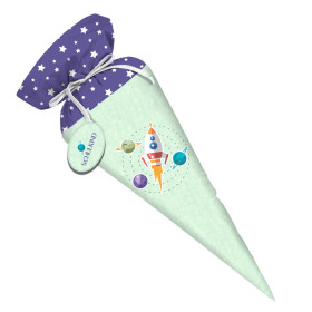 První třída Candy Cone - RAKETA A PLANETY (CESTA DO VESMÍRU) / ACID WASH MENTOLOVÝ / Velikost na výběr