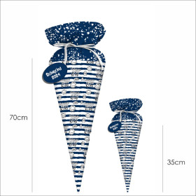 První třída Candy Cone - SCHRECKLICH COOLES KIND / tmavě modré pruhy (ŠKOLNÍ KRESBY) / Velikost na výběr