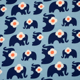 SLONI / NA TRHU / baby blue - úplet TE210