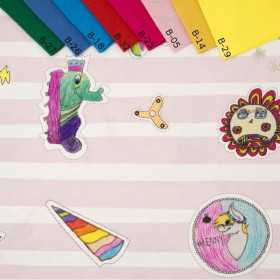 DĚTSKÝ MIX / pruhy bílo - růžové - úplet TE210