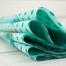 POPELKA PUNTÍKY  / aqua - bavlněná látka 