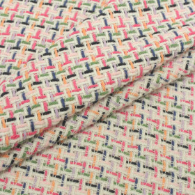 Colorful tweed fabric (Chanel)