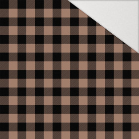 KOSTKA VICHY/ Mocha Mousse  - Hydrofobní česaná teplákovina