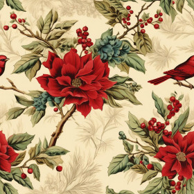 Vintage Christmas wz.14 - rychleschnoucí tkanina