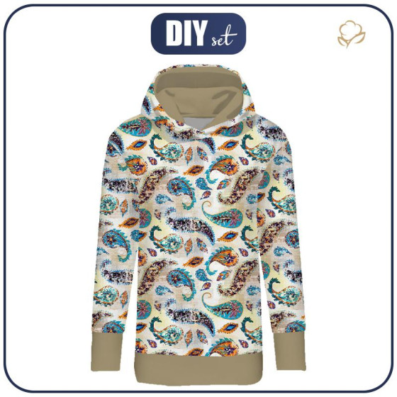 DÁMSKÁ MIKINA (MEGI) - DLOUHÁ S KAPUCÍ - BOHO PAISLEY -   teplákowina