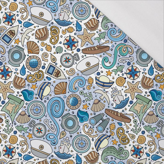 V MOŘI / bílý - organický úplet single jersey s elastanem 