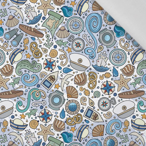 V MOŘI / bílý / bílý- bavlněná tkanina