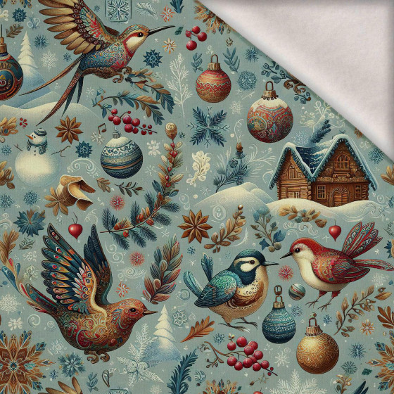 Vintage Christmas wz.28 - teplákovina počesaná s elastanem ITY