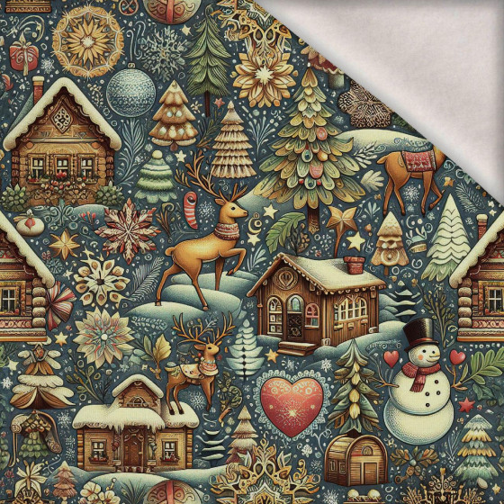 Vintage Christmas wz.23 - teplákovina počesaná s elastanem ITY