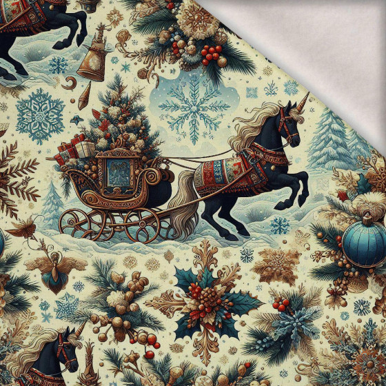 Vintage Christmas wz.24 - teplákovina počesaná s elastanem ITY