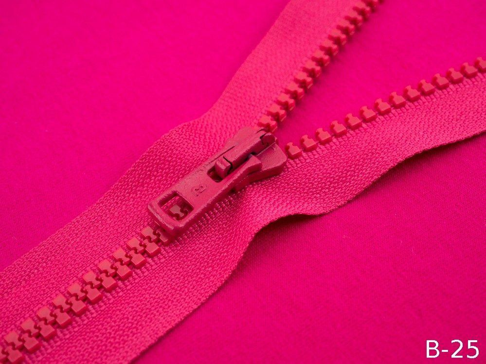Kostěný zip 50cm dělitelný - fuchsie B-25
