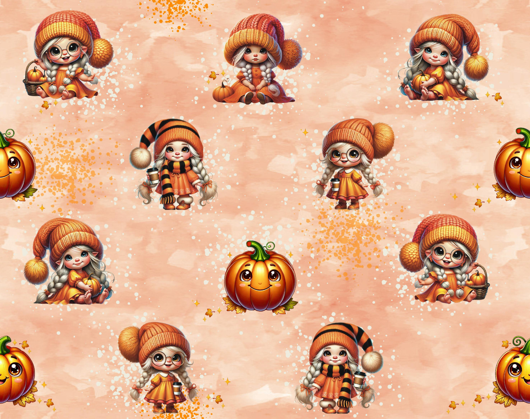 Cute Halloween wz. 9 - lehký, česaný úplet