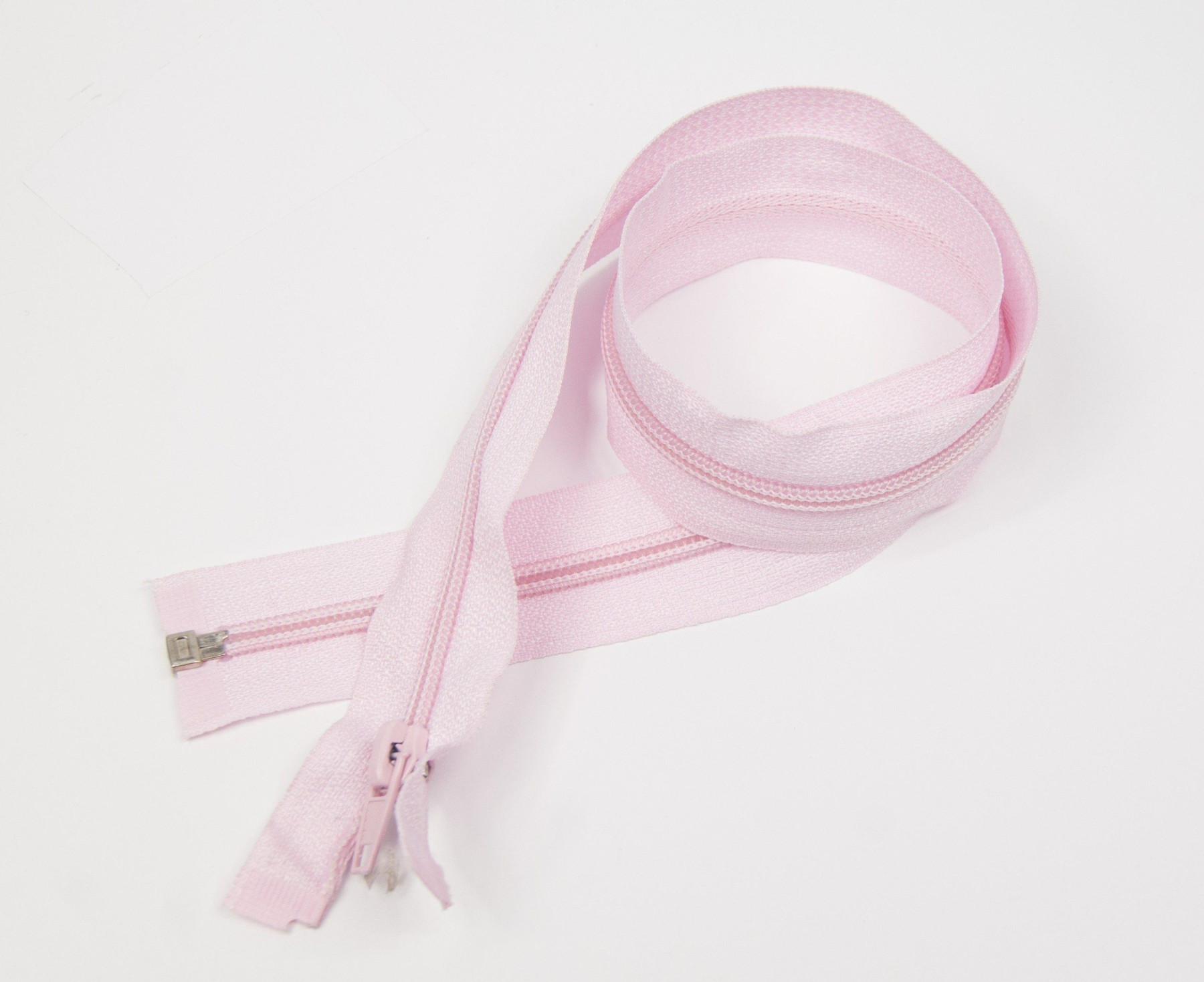 Spirálový zip 65cm dělitelný- růžově pudrový