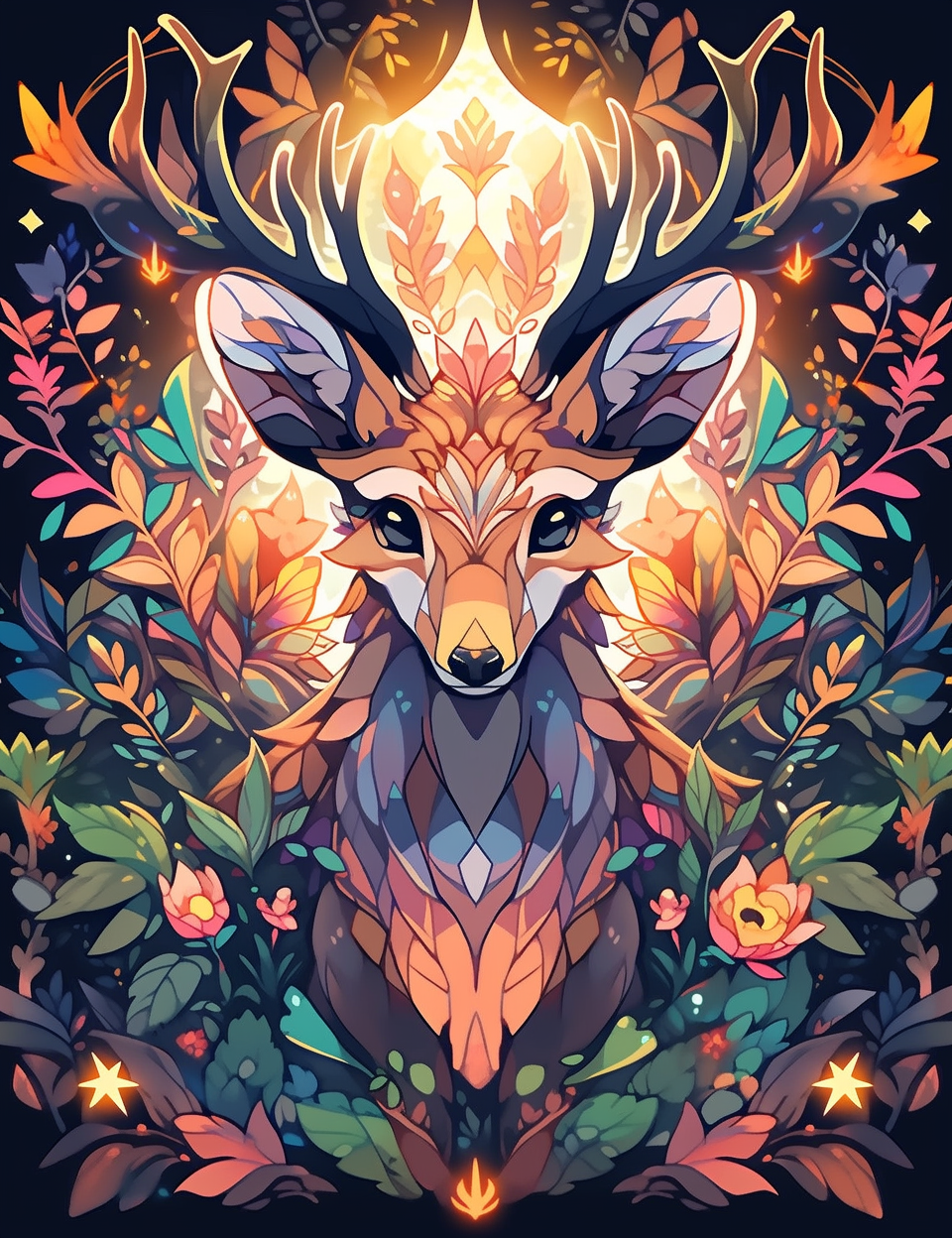 ANIMALS MANDALA wz.2 (DEER) - panel (60cm x 50cm) 