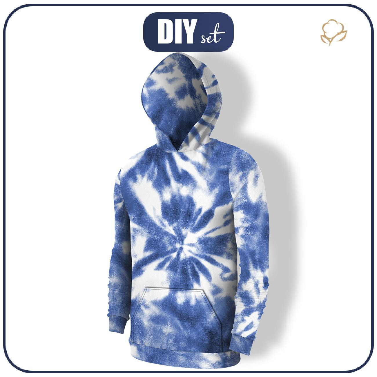 PÁNSKÁ MIKINA S KAPUCÍ (COLORADO) - BATIKA vz. 2 / classic blue - SADA ŠITÍ