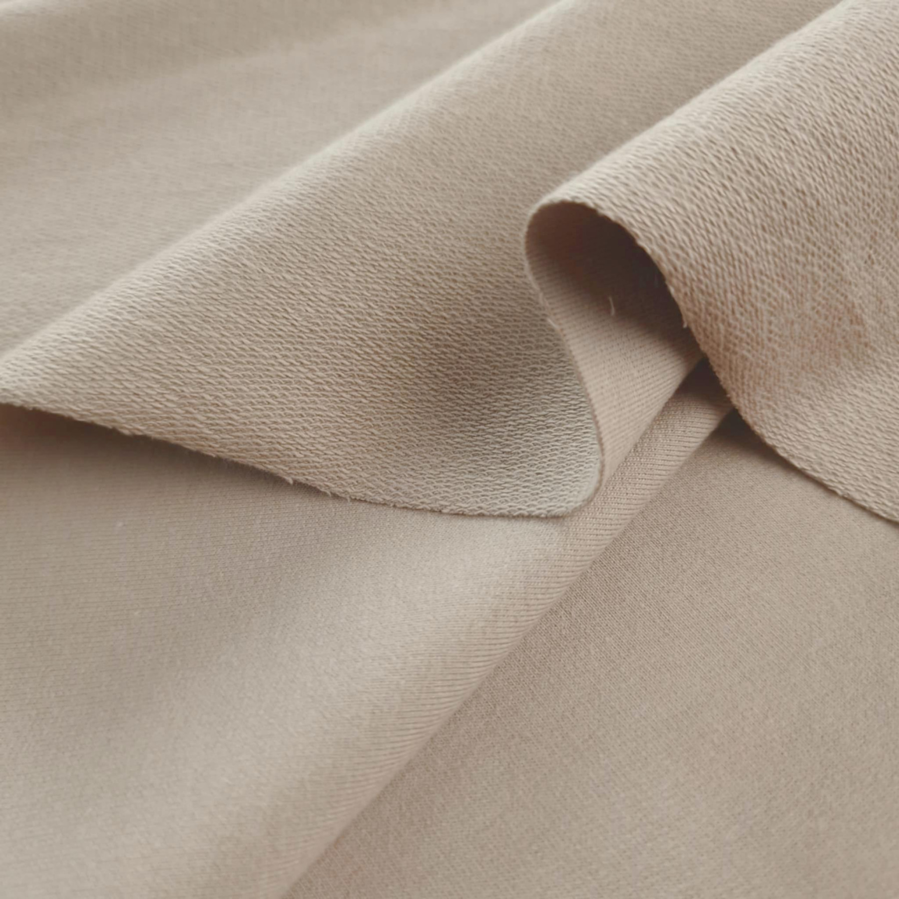 Prémiová teplákovina s jemnou smyčkou - BEIGE