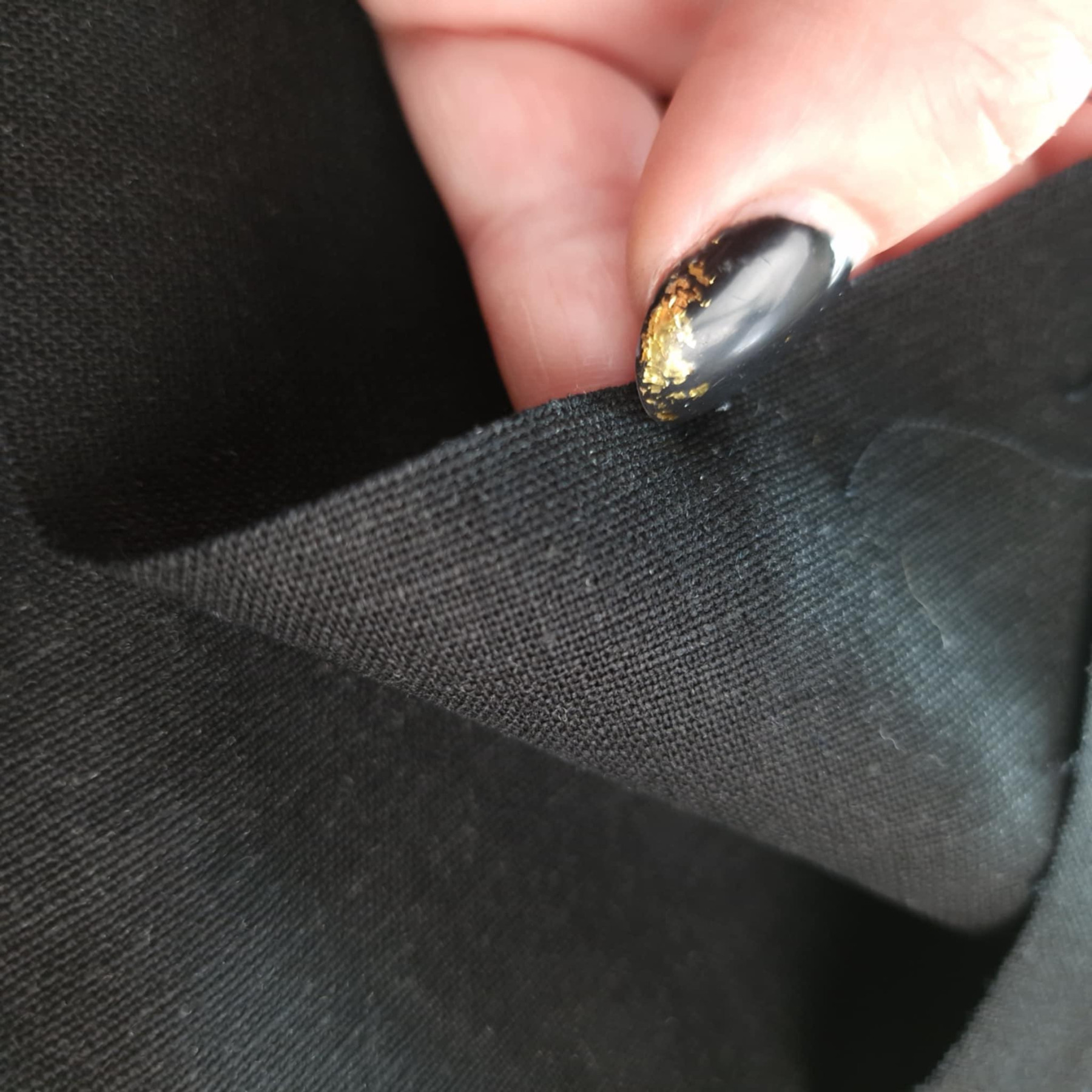 Lněná tkanina s elastanem - BLACK