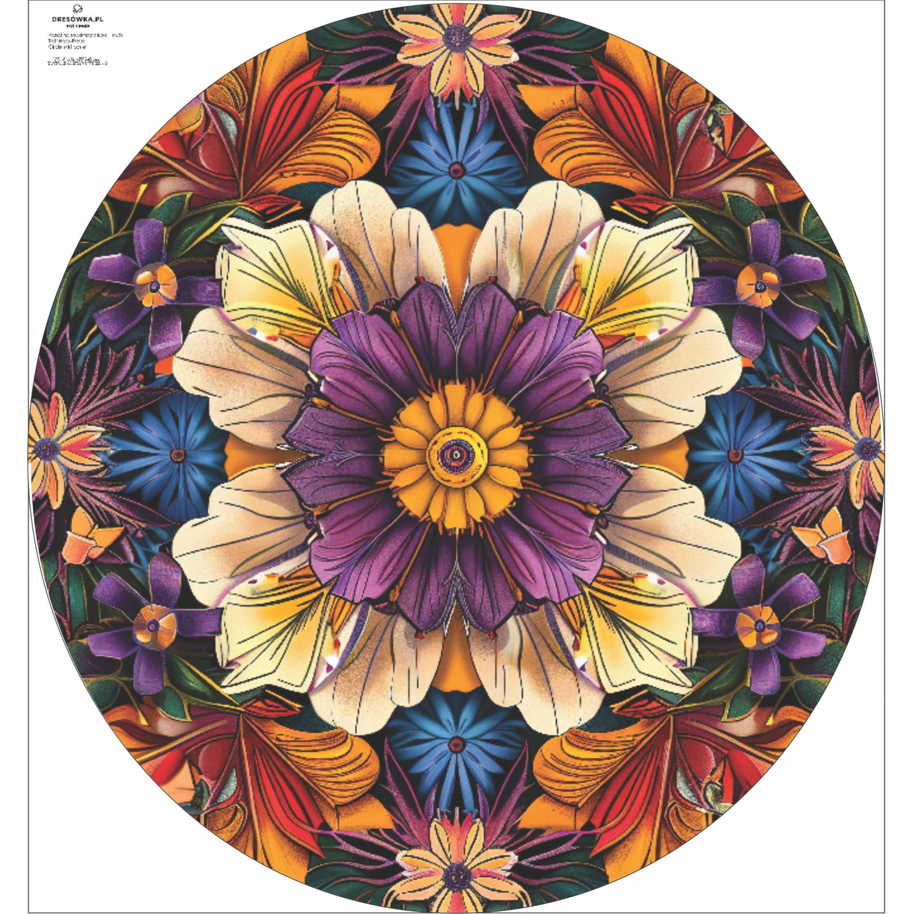 COLORFUL FLOWERS vz.4 -  velký panel pro kruhovou sukni